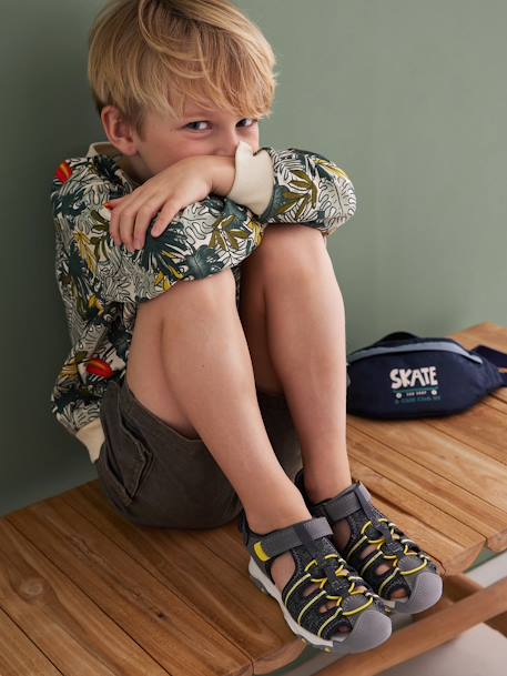 Sandals for Boys GREY MEDIUM SOLID - vertbaudet enfant 