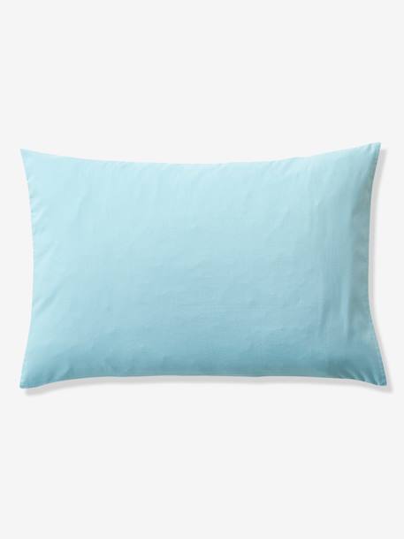 Parure housse de couette enfant et taie d'oreiller en gaze de coton bleu+rose+vert émeraude - vertbaudet enfant 