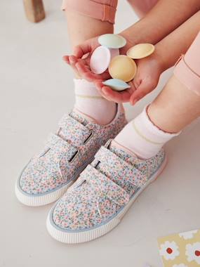 Shoes-Girls Footwear-Fabric Trainers with Hook-&-Loop Straps, for Children
