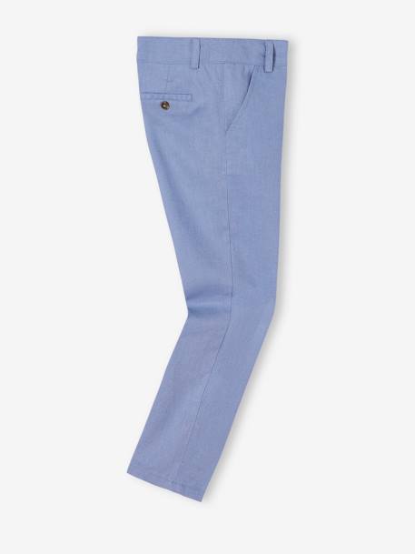 Cotton/Linen Chino Trousers for Boys Beige+blue+Dark Blue+sage green - vertbaudet enfant 