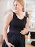 Short, Dual Fabric Sleeveless Dress for Maternity black - vertbaudet enfant 
