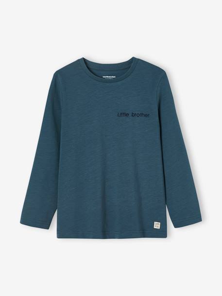 T-shirt garçon unis manches longues personnalisable anthracite+BLEU+jaune+marine+vert grisé+vert sapin - vertbaudet enfant 