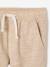 Pantalon garçon retroussable en pantacourt léger aspect lin tissé beige chiné+bleu clair - vertbaudet enfant 