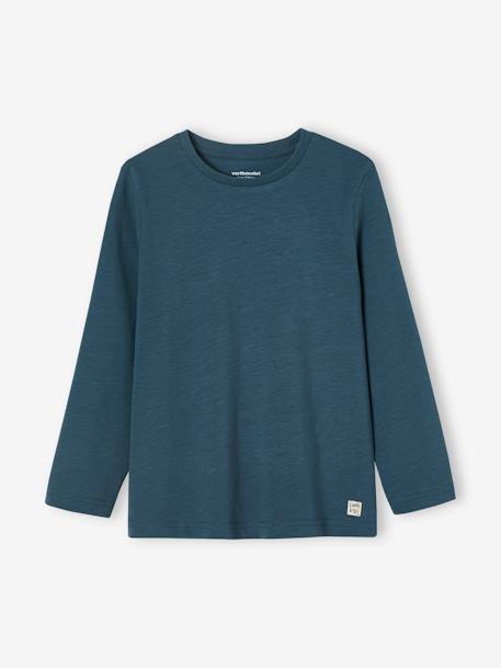 T-shirt garçon unis manches longues personnalisable anthracite+BLEU+jaune+marine+vert grisé+vert sapin - vertbaudet enfant 