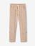 Pantalon garçon retroussable en pantacourt léger aspect lin tissé beige chiné+bleu clair - vertbaudet enfant 