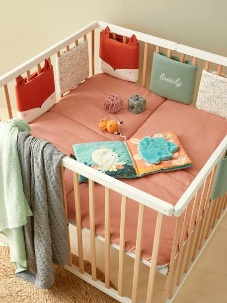 Cot Bumper/ Playpen Bumper, Little Flowers multicoloured - vertbaudet enfant 