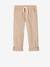 Pantalon garçon retroussable en pantacourt léger aspect lin tissé beige chiné+bleu clair - vertbaudet enfant 