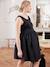 Short, Dual Fabric Sleeveless Dress for Maternity black - vertbaudet enfant 