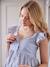 Short Sleeveless Dress in Gingham, Maternity & Nursing Special grey blue - vertbaudet enfant 