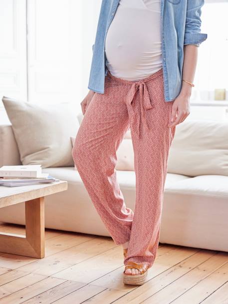 Pantalon de grossesse en gaze de coton - terracotta, Vêtements de grossesse
