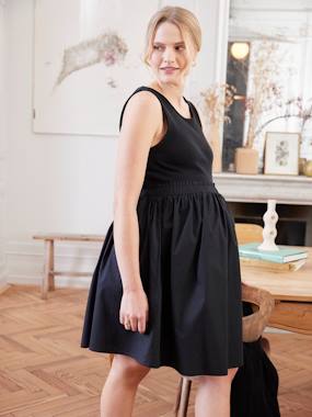 Short, Dual Fabric Sleeveless Dress for Maternity  - vertbaudet enfant