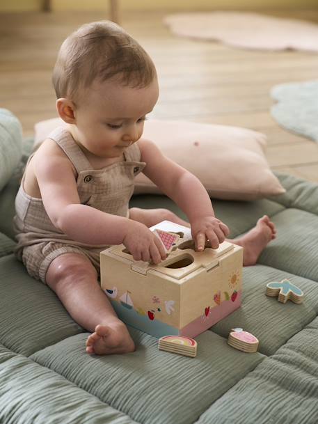 Box with Sort & Fit Shapes in FSC® Wood, Life red - vertbaudet enfant 
