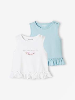 Pack of 2 Tops with Ruffle for Babies  - vertbaudet enfant