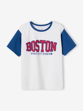 Boston Sports T-Shirt with Contrasting Sleeves, for Boys  - vertbaudet enfant