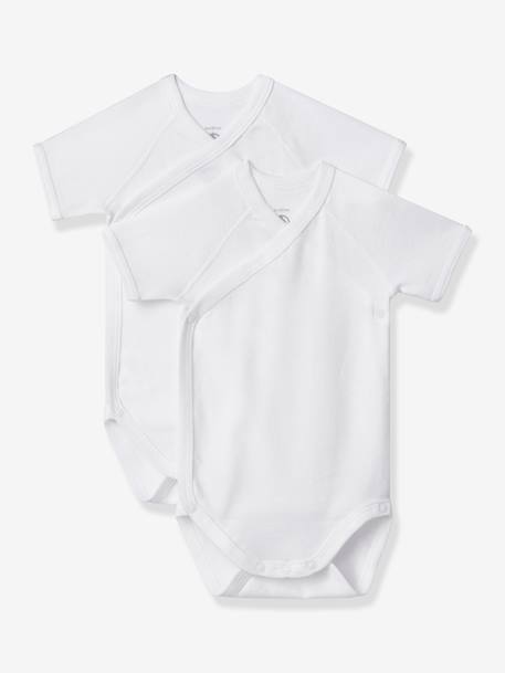Lot de 2 bodies naissance manches courtes blanc - vertbaudet enfant 