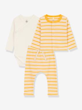 Baby-Outfits-3-Piece Ensemble in Organic Cotton for Newborn Babies, by PETIT BATEAU
