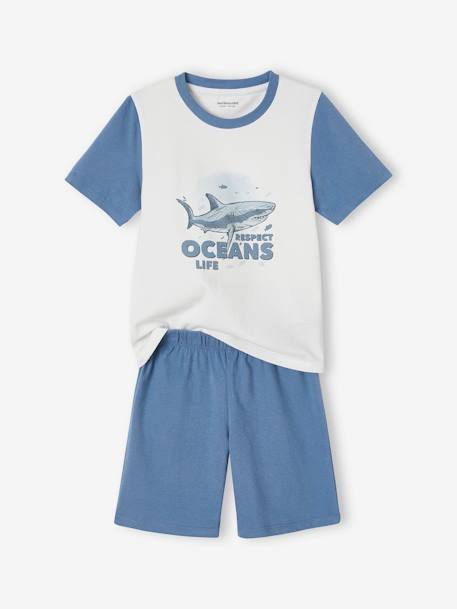 Pyjashort Basics imprimé requin garçon bleu jean - vertbaudet enfant 