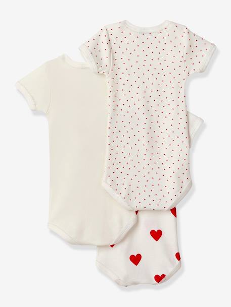 Pack of 3 Short Sleeve Bodysuits in Organic Cotton, by Petit Bateau white - vertbaudet enfant 