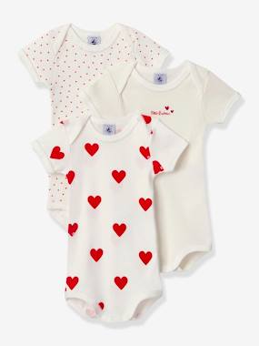 Bébé-Lot de 3 bodies manches courtes en coton bio