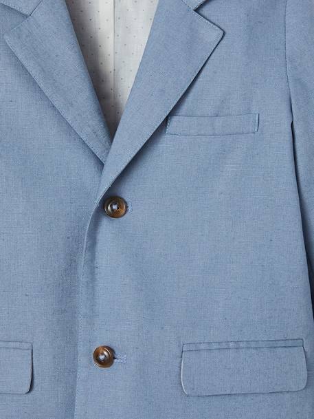 Veste garçon cérémonie en coton/lin beige+beige clair+bleu+marine foncé+vert sauge - vertbaudet enfant 