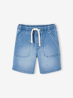 Carpenter-Style Denim Bermuda Shorts for Boys  - vertbaudet enfant
