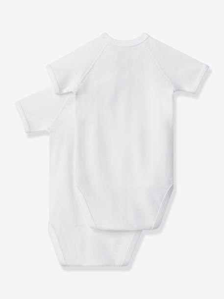 Lot de 2 bodies naissance manches courtes blanc - vertbaudet enfant 