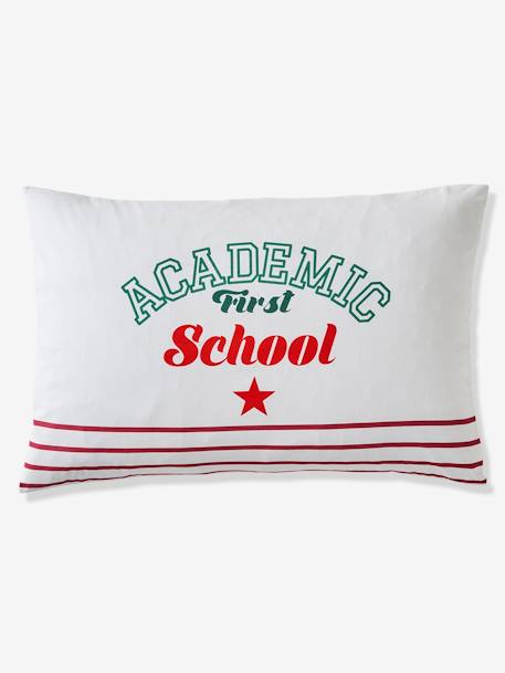 Duvet Cover + Pillowcase Set for Children, Academic WHITE MEDIUM SOLID WITH DESIGN - vertbaudet enfant 