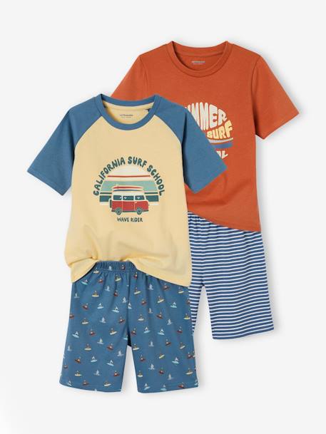 Pack of 2 'Summer Surf' Pyjamas for Boys denim blue - vertbaudet enfant 