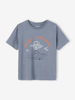 -T-Shirt with Landscape & Details in Puff Ink, for Boys