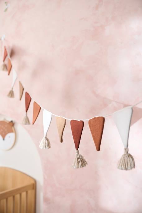 Garland with Knitted Streamers BEIGE LIGHT SOLID+rosy - vertbaudet enfant 