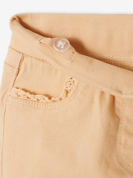 Shorts with Macramé Trim, for Girls GREEN LIGHT SOLID+Red+rosy apricot - vertbaudet enfant 