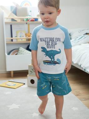 -Printed Pyjamas for Boys, Surfing Dino