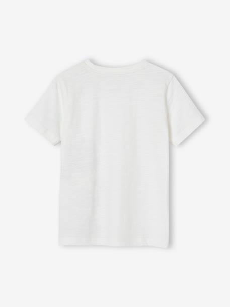 Fun Animal T-Shirt for Boys ecru+terracotta+white - vertbaudet enfant 