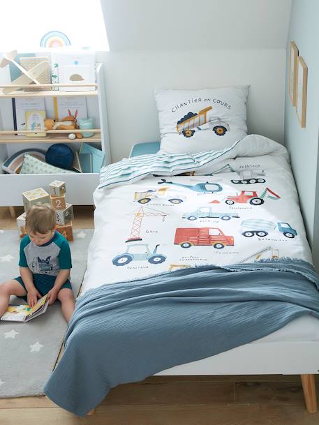 Under Construction Duvet Set for Children, by Magicouette printed white - vertbaudet enfant 