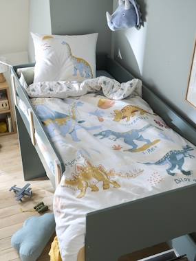 -Parure housse de couette enfant et taie d'oreiller JURASSIC CAMP