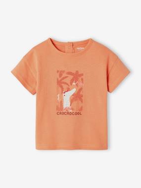 Baby-T-shirts & Roll Neck T-Shirts-T-shirts-Short Sleeve Crocodile T-Shirt for Babies