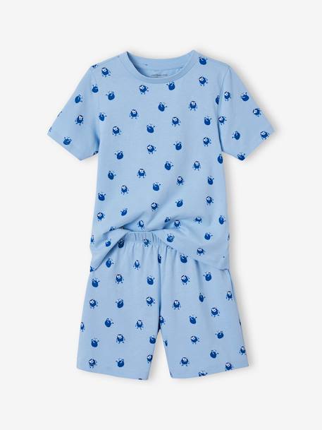 Honeycomb Knit Pyjamas, Monsters Print, for Boys sky blue - vertbaudet enfant 