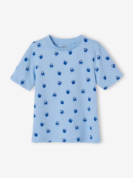 Pyjashort maille nid d'abeille imprimé monstres garçon bleu ciel - vertbaudet enfant 