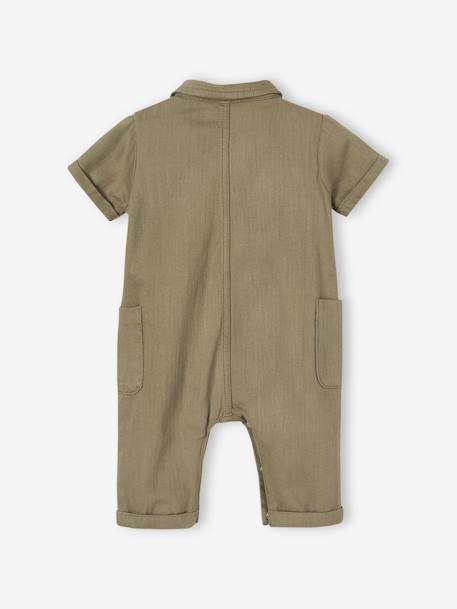 Jumpsuit in Marl Fabric, for Babies khaki - vertbaudet enfant 