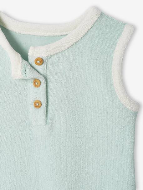 Playsuit in Terry Cloth for Babies mint green - vertbaudet enfant 