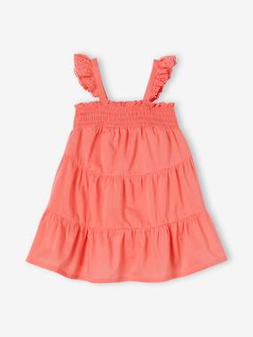 Smocked Dress with 3 Ruffles for Babies  - vertbaudet enfant