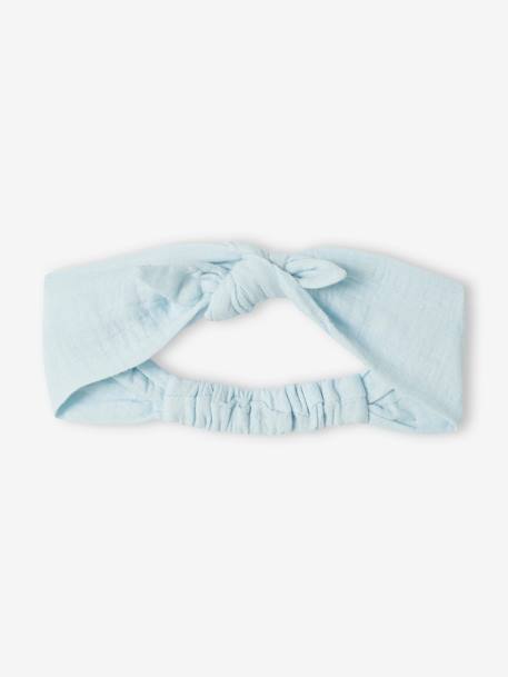 Dress & Headband with Bow, for Babies sky blue - vertbaudet enfant 