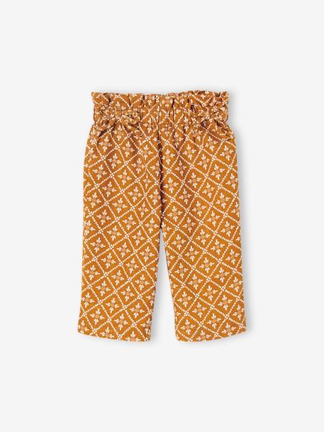 Printed Wide Trousers for Babies caramel - vertbaudet enfant 