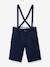 Boy's linen/cotton formalwear Bermuda shorts Dark Blue - vertbaudet enfant 