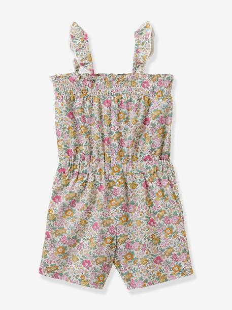 Playsuit in Liberty® Fabric for Girls by CYRILLUS printed white - vertbaudet enfant 