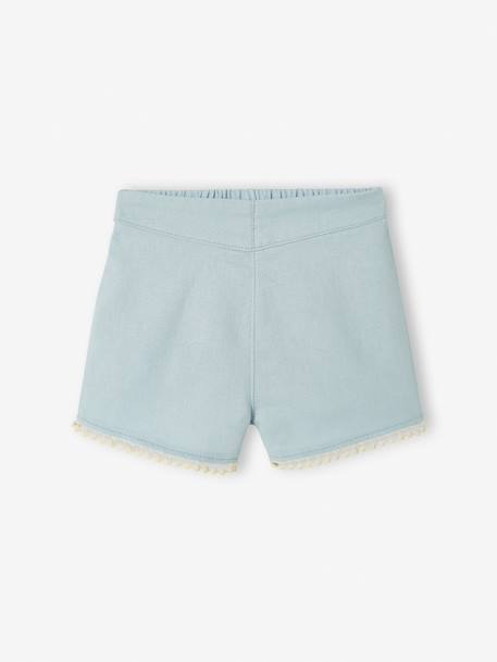 Shorts with Pompom Trim for Babies sky blue - vertbaudet enfant 