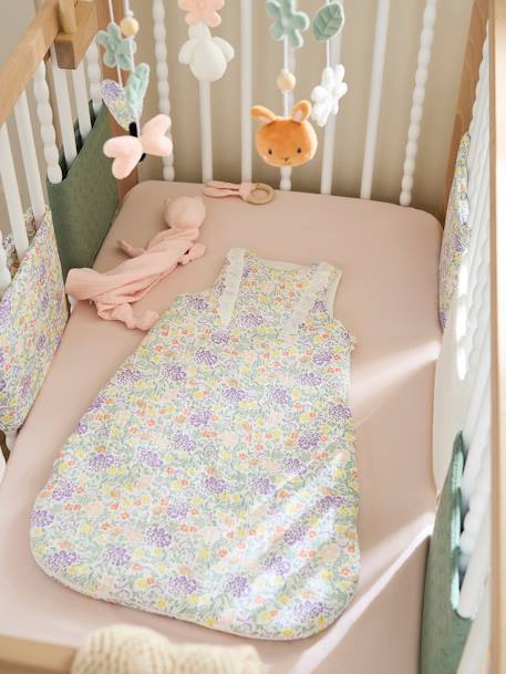 Sleeveless Baby Sleeping Bag in Cotton Gauze, Countryside printed white - vertbaudet enfant 