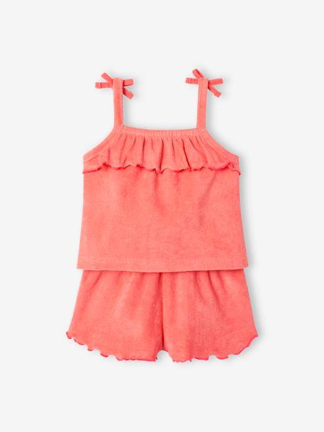 Terry Cloth Combo for Babies: Strappy Top & Shorts coral - vertbaudet enfant 