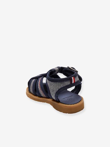 Closed-Toe Fabric Sandals for Babies denim blue - vertbaudet enfant 