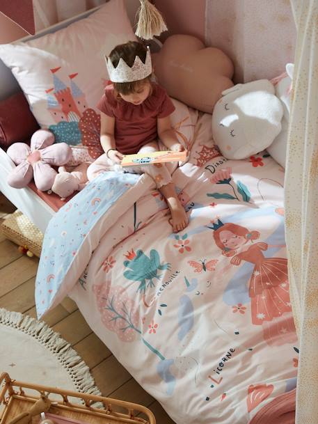 Duvet Cover & Pillowcase Set for Children, ABC Princess mauve - vertbaudet enfant 